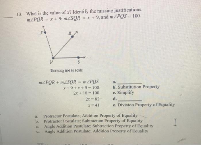 Fill in the missing justifications in the correct order.