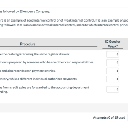 Listed below are five procedures followed by gilmore company